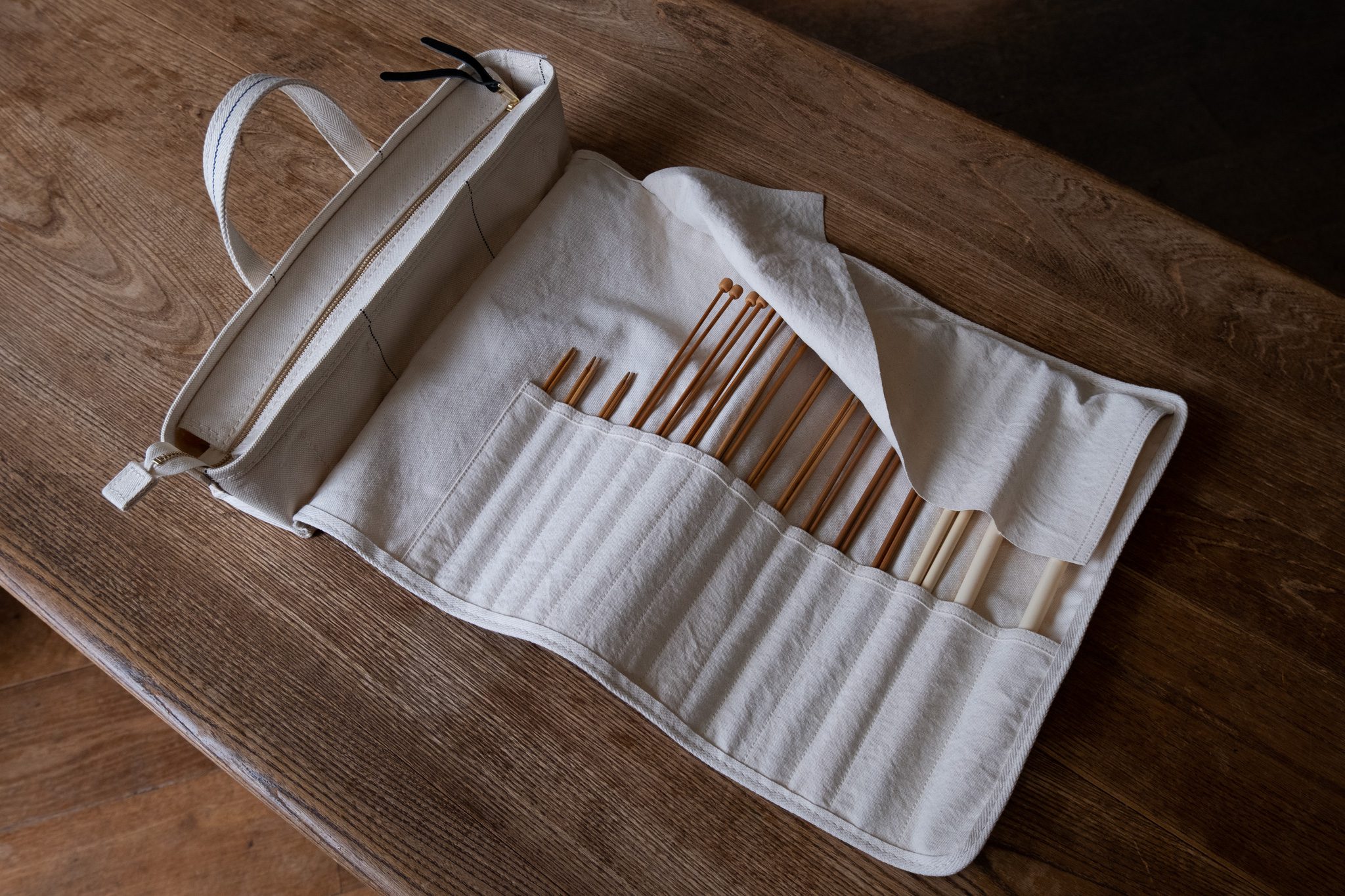 【新品タグ付】draw drawers round cut knit DARUMAKnitting Needle BagKnitting Needle Roll - raregem | raregem
